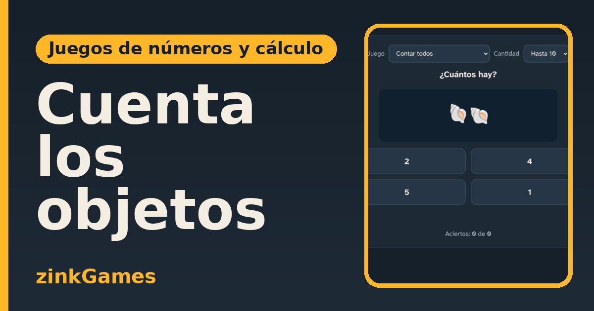 Captura del juego Cuenta los objetos: Cuenta cuántos objetos hay y elige el número correcto entre cuatro opciones. Tres…